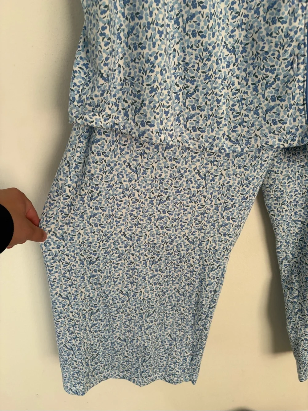 KATE SPADE Light Blue Floral Flower Lounge Pajama Set Short Sleeve Pant X-Large